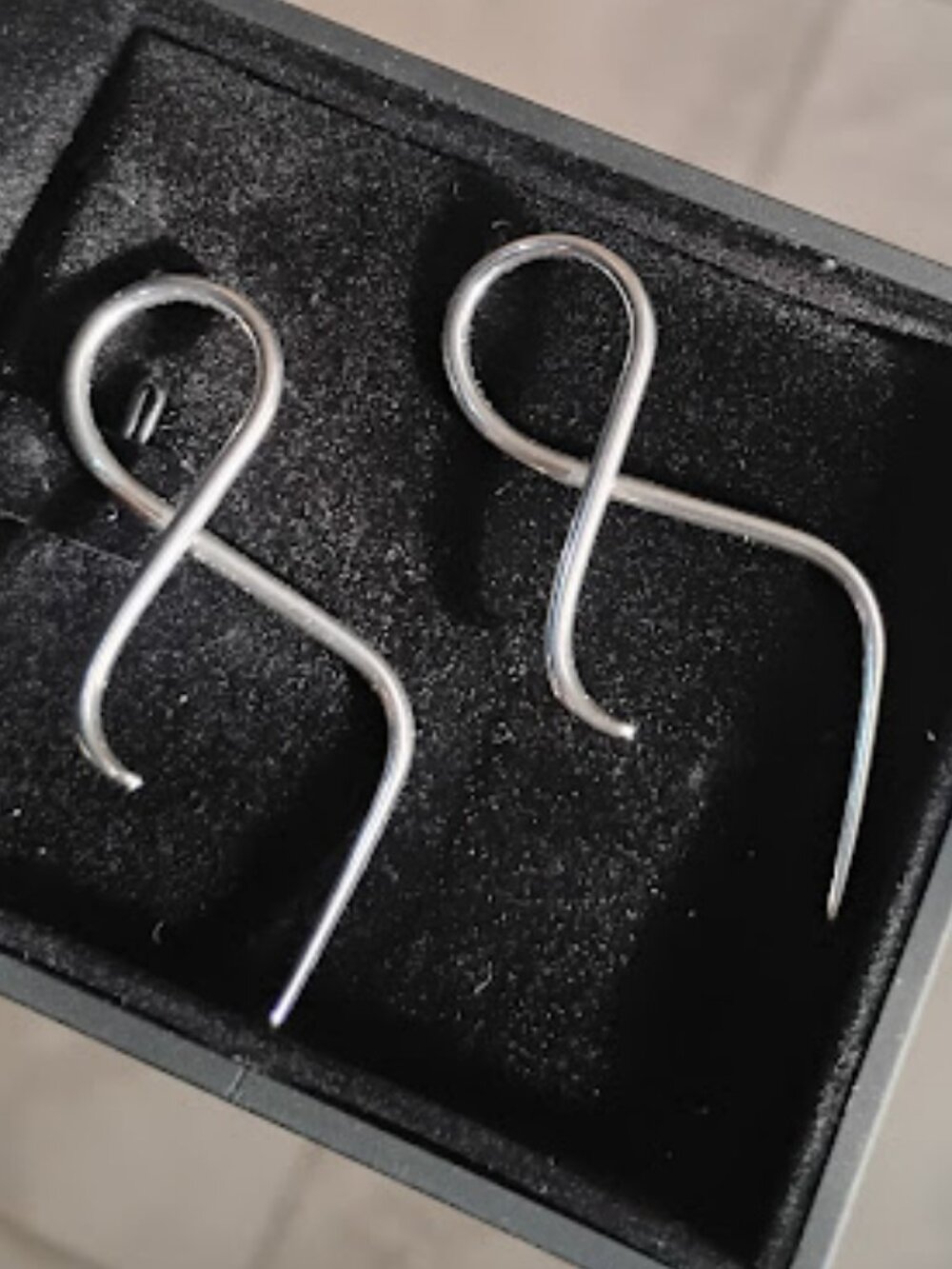 PAIR 12g Surgical Steel Twist Tail Tapers 12 gauge 2 mm Silver Earrings